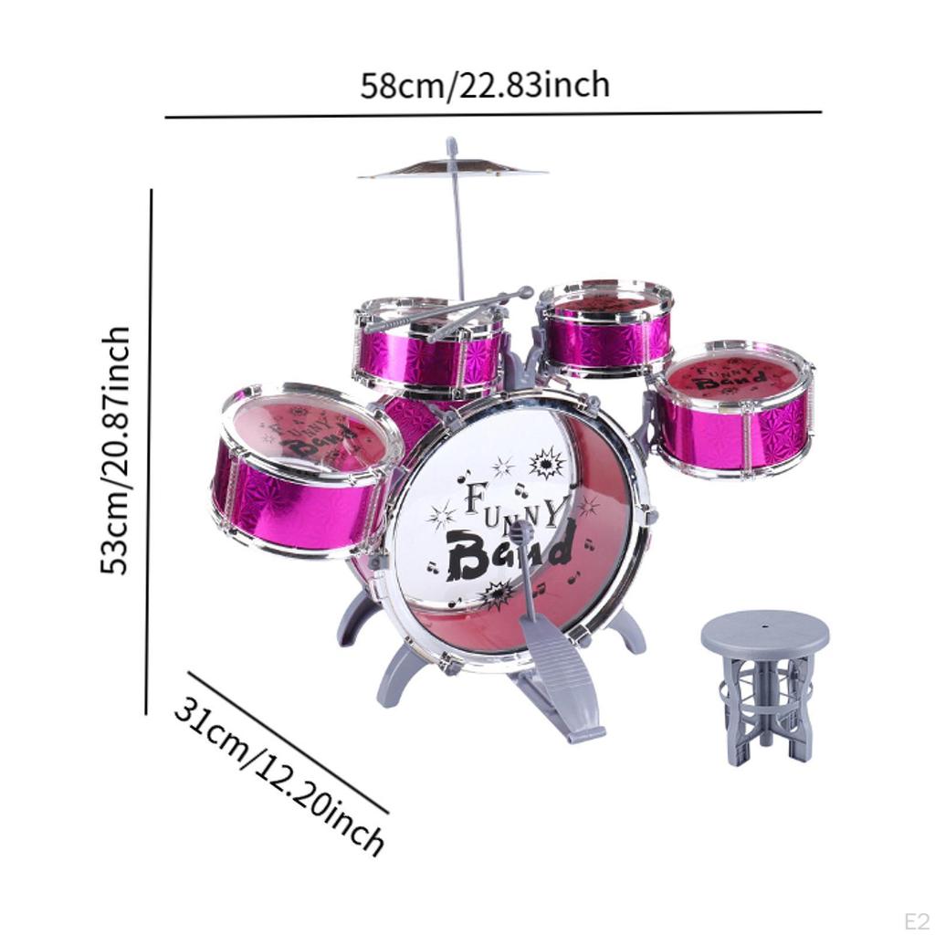 Batteria per Bambini Principianti Kit di Grancassa Giocattolo Musicale per Bambini in Età Prescolare