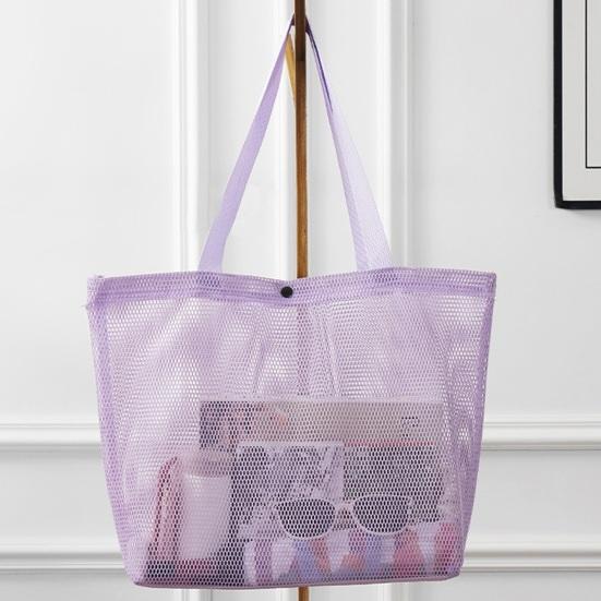 Mesh Beach Bag for Women, Sand-proof Waterproof Large Mesh Tote Bag, Swimming Pool Beach Toy Shoulder Pouch, Travel Vacation Cruise Essentials