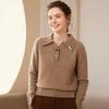 Women's Luxury Cashmere Long Sleeve Lapel Sweater - Versatile, Soft, and Skin-Friendly for Autumn and Winter