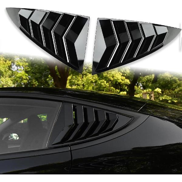 For Tesla Model 3 2017-2024 Rear Side Window Louvers Air Vent Scoop Louver Window Scoop Louver Cover ABS Sun Rain Shade Vent Sport Style Exterior