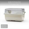 2Tier Large Capacity Bowl & Utensil Storage Box with Lid, Kitchen Draining Rack Small Tea White
