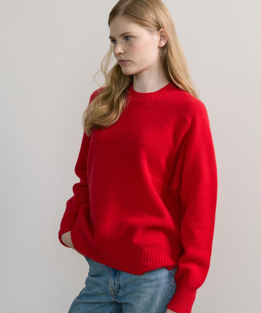 SHINE ON YOU 100% Rws Extra Fine Merino Wool Raglan Knit_Red