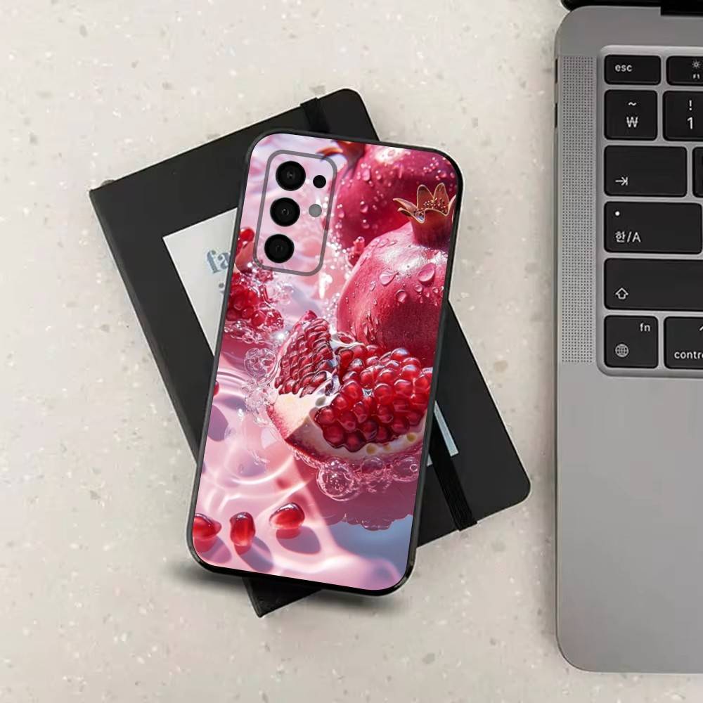 Tasty Fruit Pomegranate For Samsung Galaxy A53,31,52,72,41,Note,J7,8,9,5G,22,73,32,71, Soft Black Silicone Case