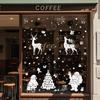 White Santa Claus electrostatic glass sticker window decoration snowflake elk Christmas tree sticker