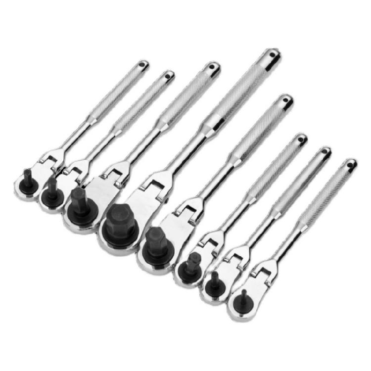 2 in 1 Flexible Head Wrench Steel Industrial Ratcheting Wrench Polishing Flexible Head Ratchet Combination Wrench