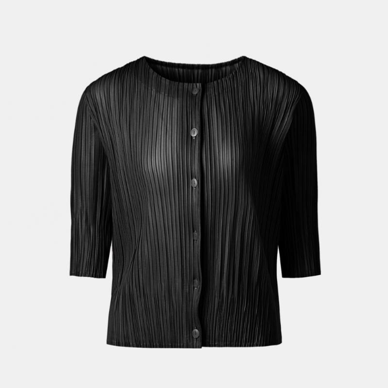 Pleats Me Irregular Pleated Button Cardigan Epcdm126001