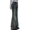 Slim Retro Blue High-waisted Bow Bow Micro-large Denim Jeans Female Summer Ragged Elastic Skinny Horseshoe Pants Retro Baggy Long Jeans for Ladies