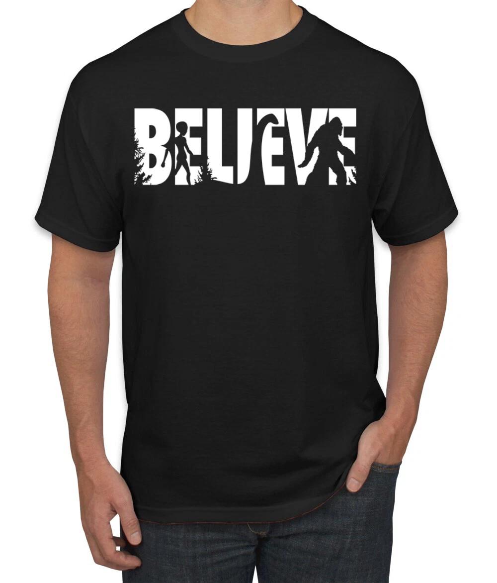 Believe Bigfoot Aliens Men T- Shirt 4XL