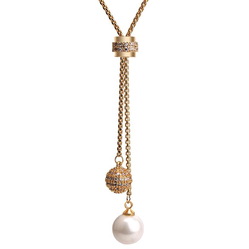Long Stunning Box Chain Necklace For Women Featuring Alloy Pendant In Silver Gold