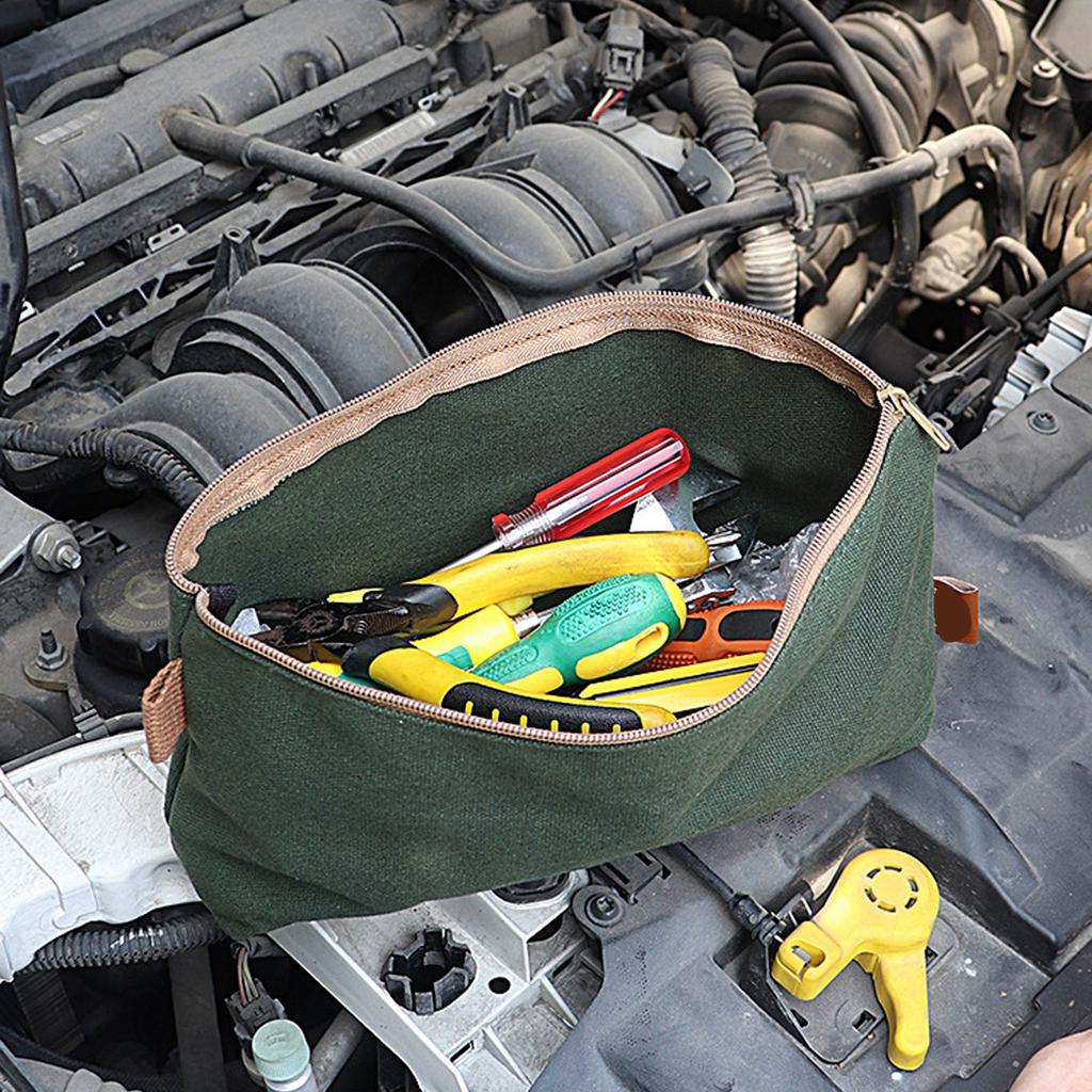3pcs Tool Storage Bag Thickened Wear Resistant Electrician Bag Wet Wax Canvas Hardware Tool Organizer Bag