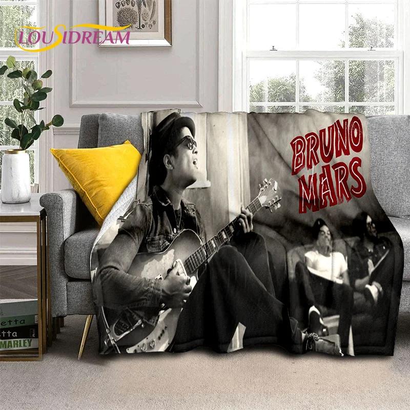 Bruno Mars 3D Sänger Star Weiche Flanelldecke für Betten Schlafzimmer Sofa Picknick, Überwurfdecke zum Zudecken im Freien Freizeit Nickerchen Geschenk