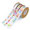 Happy Birthday Printed Ribbon Multicolor Letter Roll Gift Wrapping for Party Festival Decor
