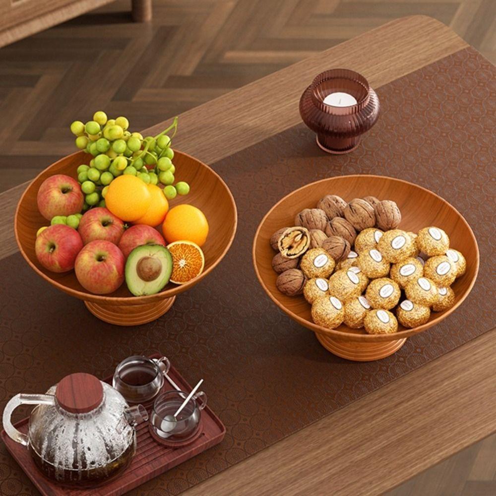 High-foot Fruit Plate Plastic Dried Fruit Plate Retro Candy Snack Tray Household Desktop Storage