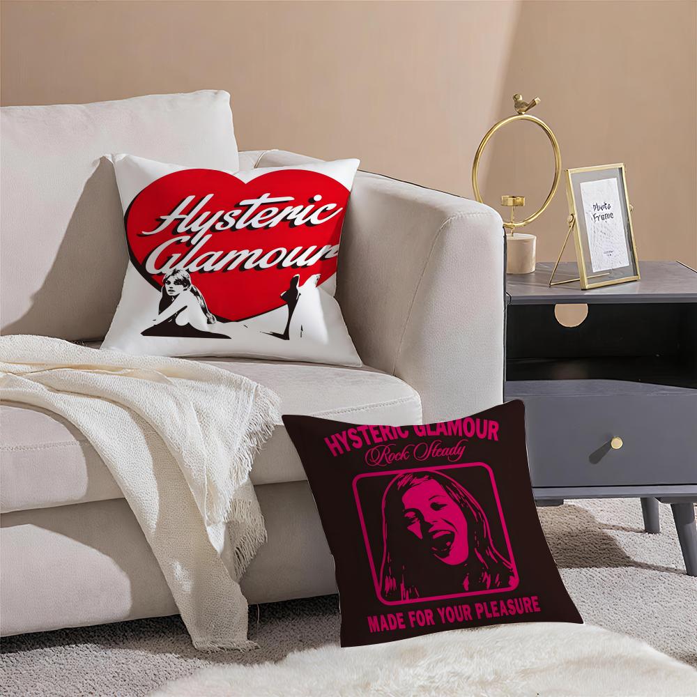 Brand retro HHysteric GGlamour Cushion Cover Pillowcase Short Plush Invisible zipper Room Sofa Cushion Cover