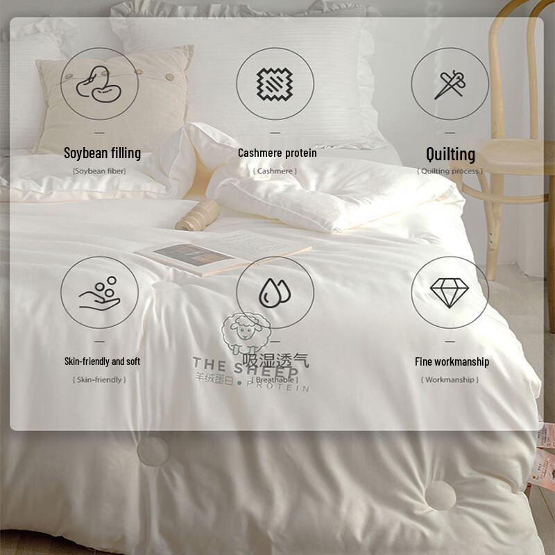 LISM Cashmere Protein Soy Fiber All-Season Quilt