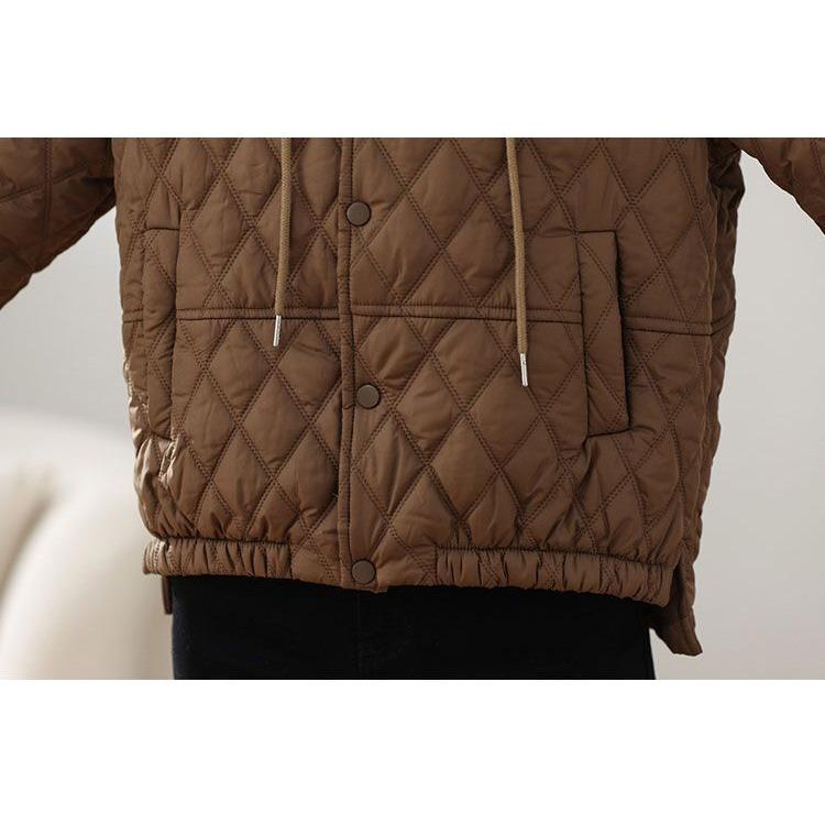 Short Winter Down Coat for Women Hooded Lightweight Puffer Jacket Fashion Casual Cotton Coat