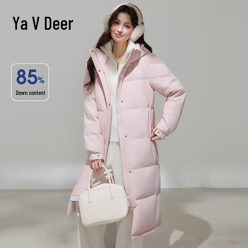 YALU Women's Mid-Length Hooded Down Jacket