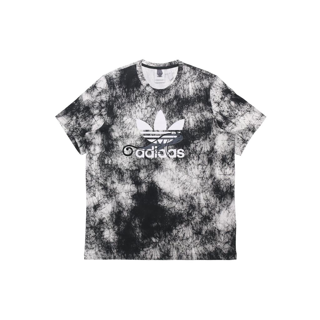 Adidas Originals Trefoil AOP Tee Chameleon Print Short Sleeve Men Tops Black FM3704