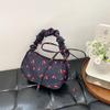 Fresh and Sweet Handbag Bag Women's New Fashion Flower Nylon Shoulder Bag Fashion Underarm Bag