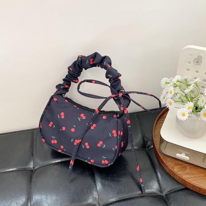 Fresh and Sweet Handbag Bag Women's New Fashion Flower Nylon Shoulder Bag Fashion Underarm Bag