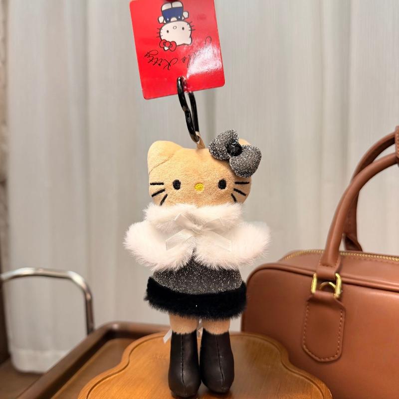1 шт. Брелок-подвеска для сумки Кукла-украшение Серия Hello Kitty Кавайная Шарф Длинноногий Кот Kt Подвеска Мягкая игрушка Плюшевая Игрушка Подарок