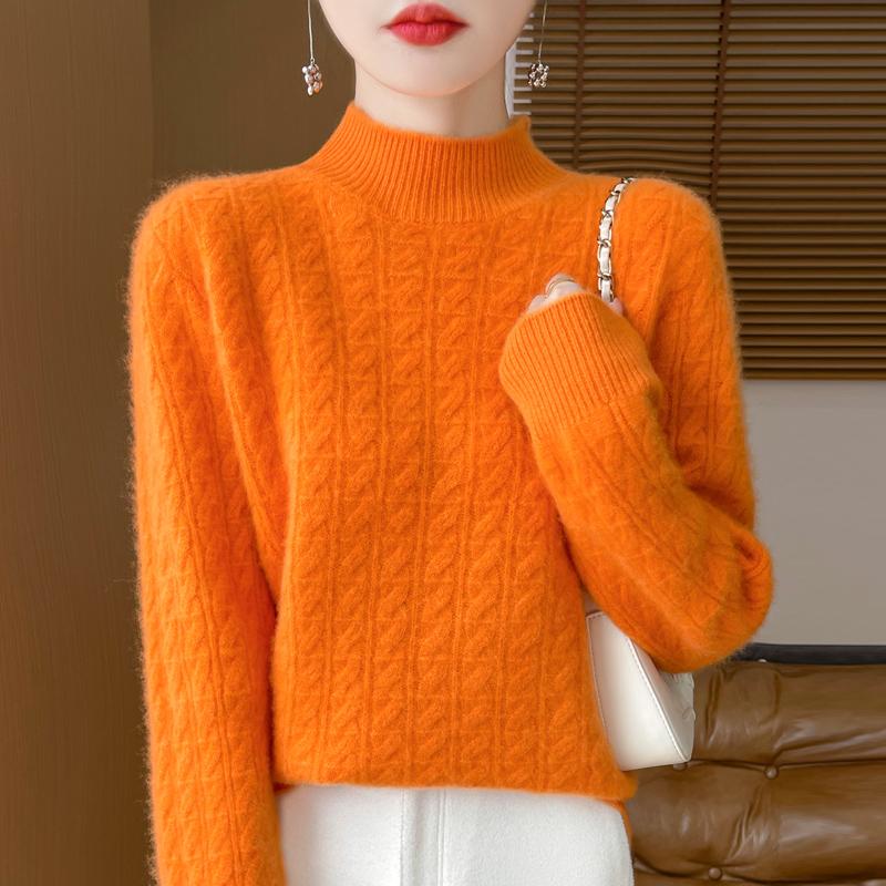 

Женский свитер из 100% шерсти, СОВРЕМЕННАЯ НОВАЯ водолазка SAGA, вязаный пуловер, зимние джемперы, женские вязаные топы с длинным рукавом S бежевый