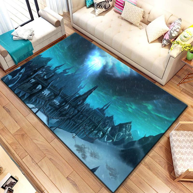 Spiel World of Warcraft Teppich für Wohnzimmerteppiche Camping Stranger Things Picknickmatte Rutschfester E-Sport-Teppich Yogamatte Fans Geschenk