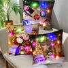 LED Light Santa Claus Cushion Cover Merry Christmas Decoration Throw Pillow Home Square Pillowcase Sofa Cushion New Year Pillow