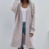 IHUASU Autumn and Winter Long Cardigan Solid Colour Women's Knitted Fashion Sweater