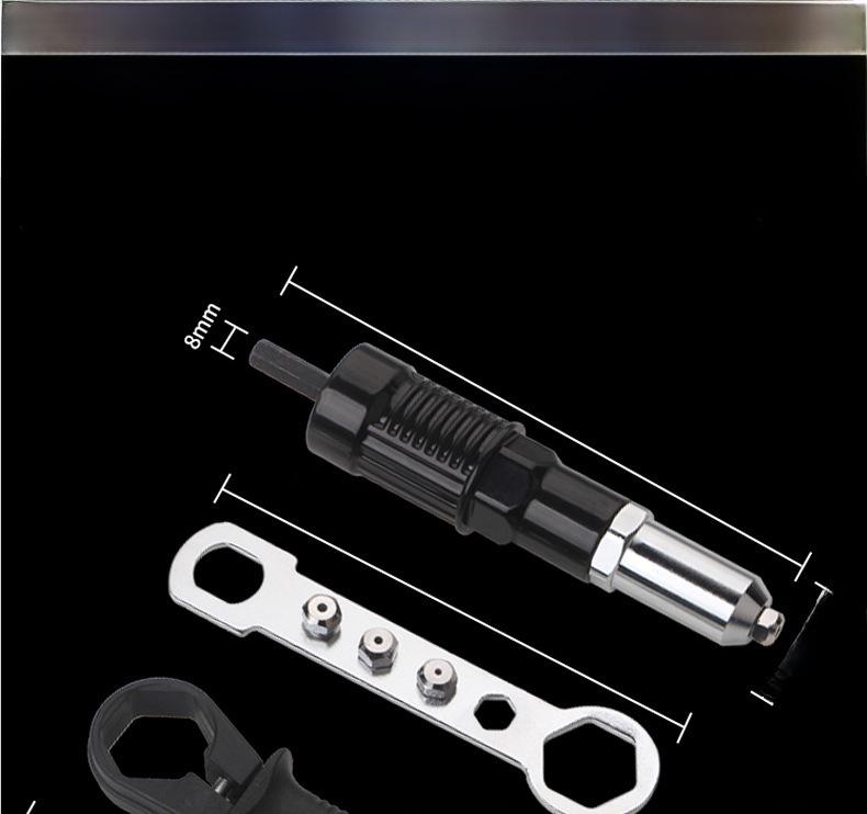 Adaptor pistol electric cu acumulator pentru piulițe nituibile și accesorii pentru scule de nituit