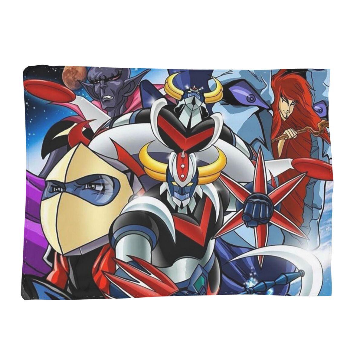 

UFO Robot Goldorak Grendizer Anime Mechanical Warrior Blankets Soft Warm Flannel Throw Blanket Plush for Bed room Picnic Couch 80x120cm