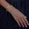 Design Sense Classic Style 18K Gold, Round Zircon White Zircon Tennis Chain Bracelet
