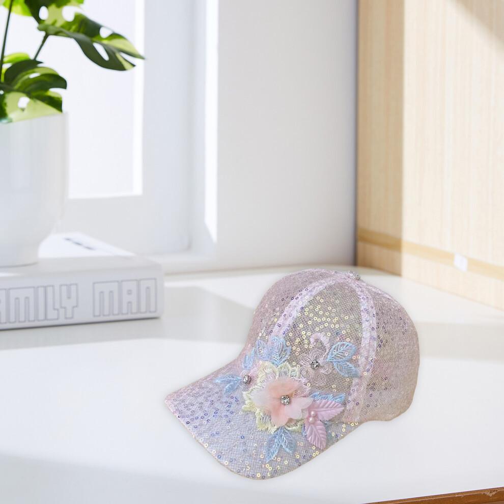 (Einheitsgröße, Rosa) Damen Baseballkappe mit Blumenstickerei, niedriges Profil, Sonnenhut, verstellbar, unstrukturiert, Dad Hat