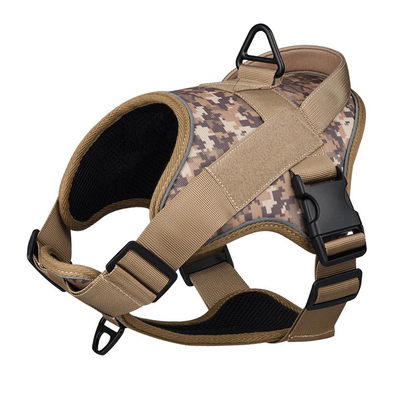 Large Dogs Reflective Safety No Pull Pet Heavy Duty Tactical Dog Harness (Camouflage,S) камуфляжный