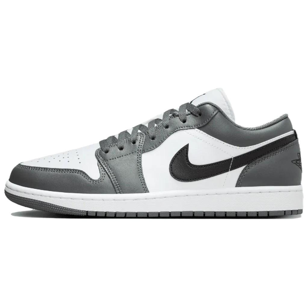 Air Jordan 1 Low Iron Grey Black Unisex Sneakers White 553558-152