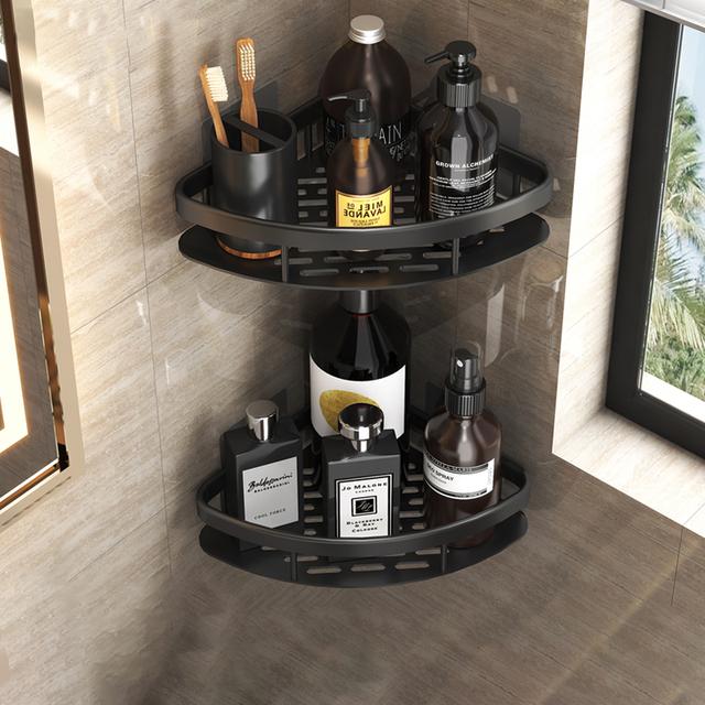 Bathroom Shelves No-drill Corner Shelf Shower Storage Rack Holder Toilet Organizer Bathroom Accessories