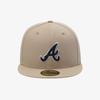 New Era Atlanta Braves Outline Fitted Cap Camel 15131692