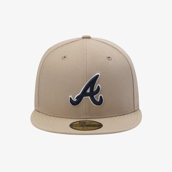 New Era Atlanta Braves Outline Fitted Cap Camel 15131692