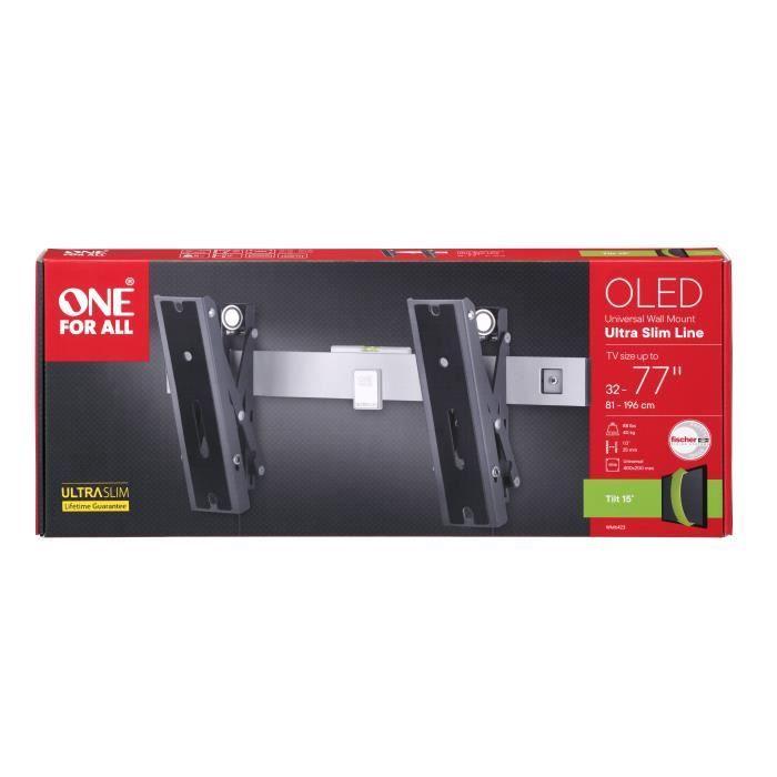 Support mural - ONE FOR ALL - Ultra Slim OLED - Inclinable 20° - 32-77 pouces - 40 kg