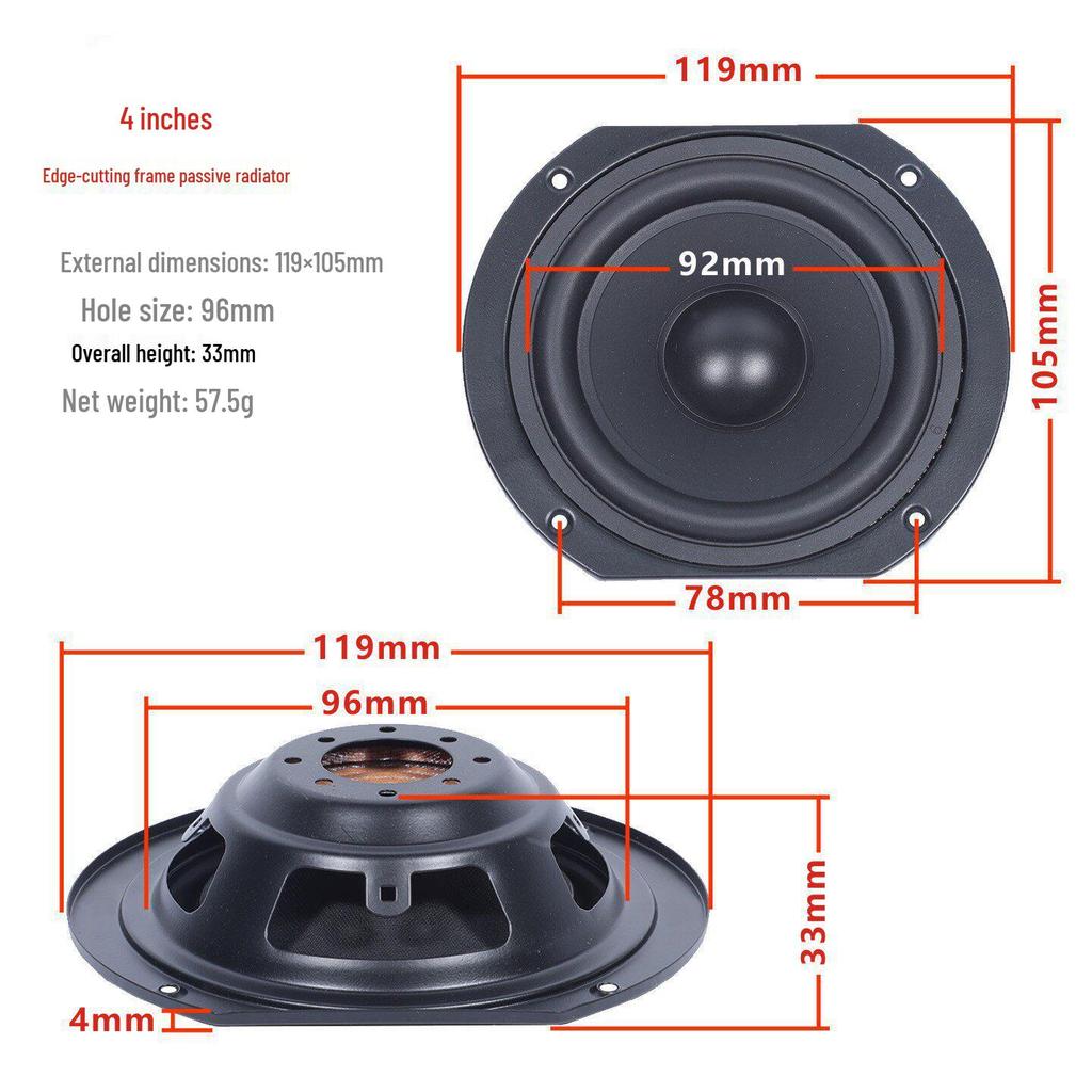 Fake Horn Bass Radiator: 4, 5, 6.5, 8-inch Passive Auxiliary Speaker Diaphragm