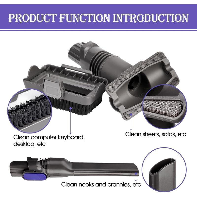Vacuum Crevice Tool Brush Replacement Parts Compatible with Shark Pet Cordless Stick IX141 IZ162H IZ163H IZ362H IZ562H IZ140 IZ142 UZ145 Removable