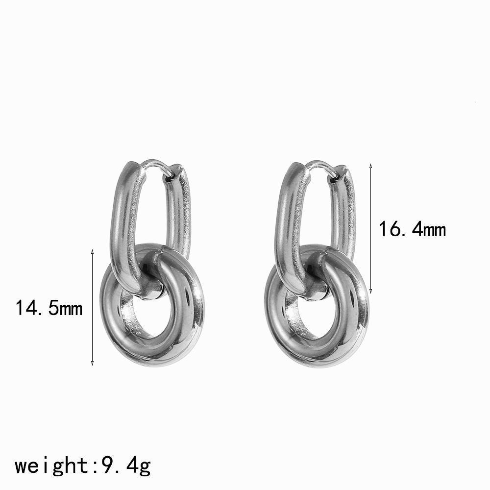 

Minimalist Geometric Hoop Earrings For Women With 18k Gold Plating And Stainless Steel For Casual Wear TE60614S