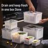 Fruit Storage Boxes for Fridge Leak-proof Produce Containers with Removable Colander And Divider