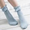 Solid Color Frilly Ruffle Socks Short Sock Boat Socks Ankle Socks
