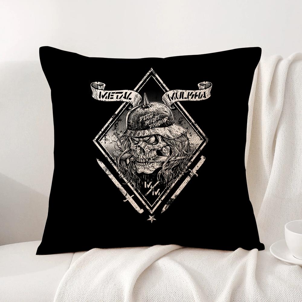 M-Motocross M-Metal Mulishas Cushion Cover Summer Coolness Linen Fabric Double-Sided Printing Pillow Case Sofa Home Decor Gift