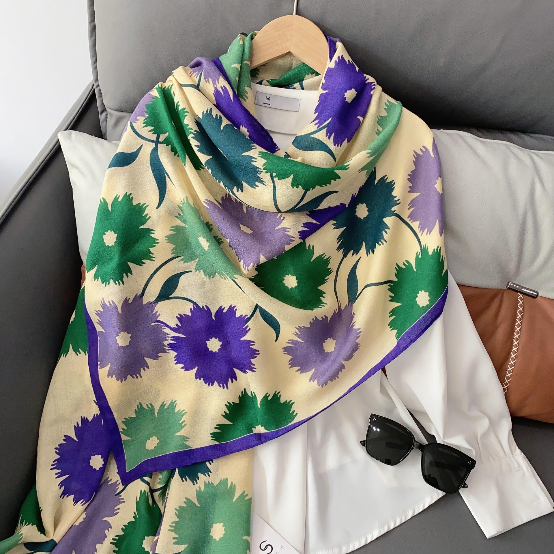 

2024 Four Seasons Универсальный тонкий хлопок и пенька солнцезащитный шелковый шарф шаль двойного назначения внешний кондиционер защита шеи в помещении 180*85cm