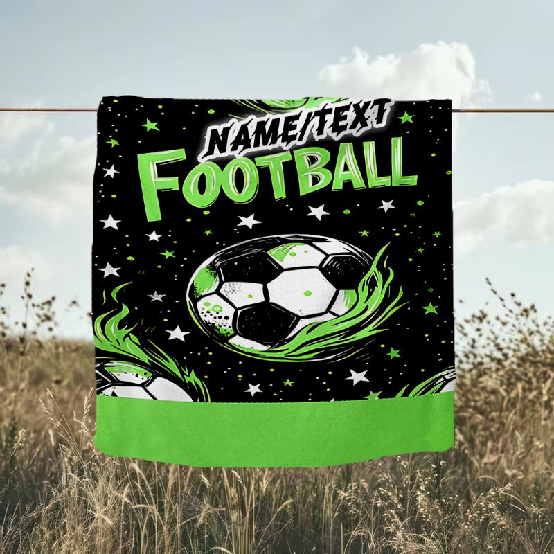 1PC Custom Name Football Stars" outdooor Flannel blankets Throw Blanket All-Season Throw Gift Bedspread for Couch, Bed, Camping Holiday Birthda