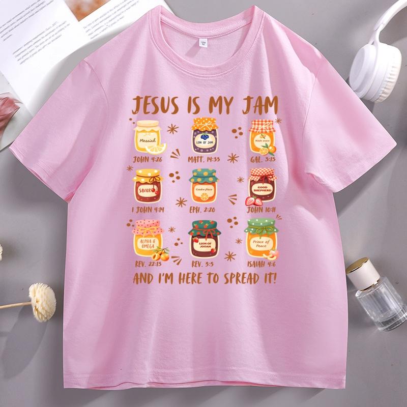 Jesus Is My Jam Tshirt Unisex Women Casual Cotton Short Sleeve Boho Christian TShirt Religious Tee Trendy Faith Unisex Clothes