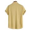 Men Fashion Casual Solid Color Stand Collar Short Sleeve Shirt