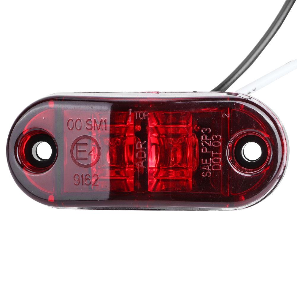4X 2 LED Auto Car Truck Trailer Caravan Side Marker Light Clearance Lamp 12V 24V Red